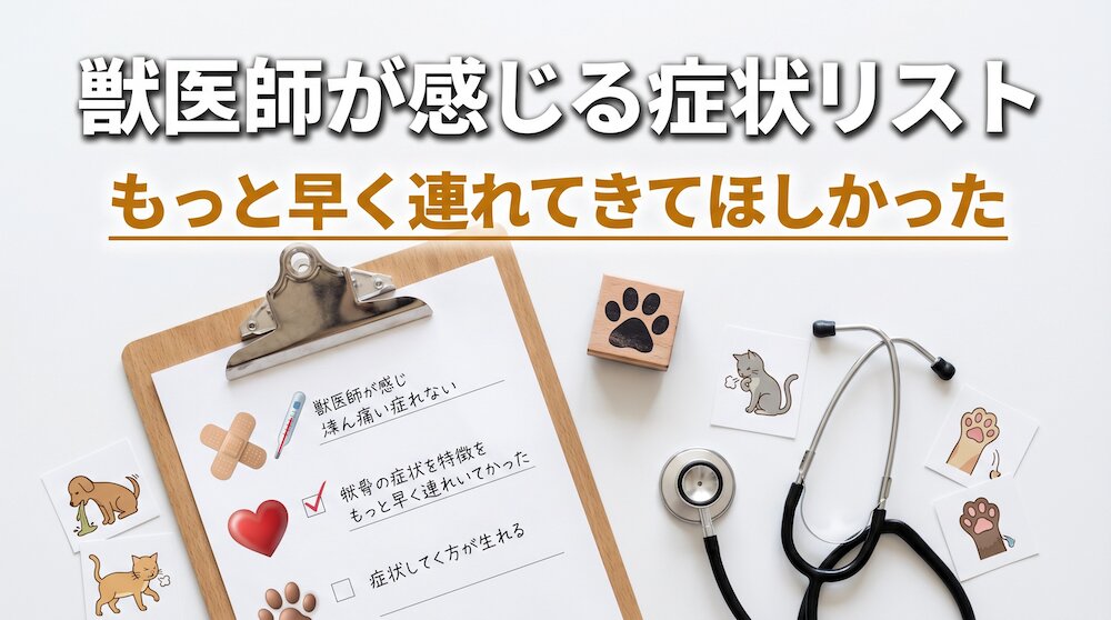 Featured Post Image - 獣医師が「もっと早く連れてきてほしかった」と感じる症状リスト